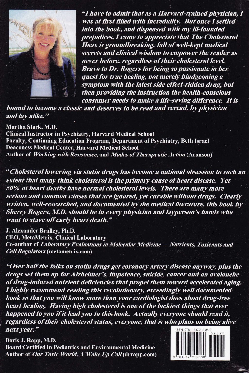 The Cholesterol Hoax by Sherry Rogers MD (back cover)